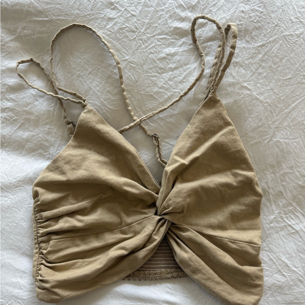 House of Harlow 1960 Tan Twist Front Top